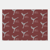 Aangepaste figuur schaatsen schaatsen zilveren shi inpakpapier vel (Voorkant)