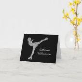 Aangepaste figuur schaatsen schaatsen zilveren shi kaart (Gele Bloem)