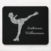 Aangepaste figuur schaatsen schaatsen zilveren shi muismat (Voorkant)