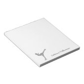 Aangepaste figuur schaatsen schaatsen zilveren shi notitieblok (Schuin)