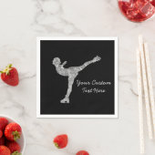 Aangepaste figuur schaatsen schaatsen zilveren shi servet (Insitu)