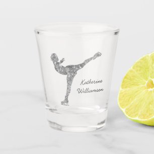 Aangepaste figuur schaatsen schaatsen zilveren shi shot glas