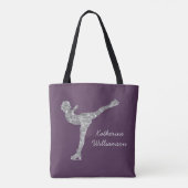 Aangepaste figuur schaatsen schaatsen zilveren shi tote bag (Achterkant)