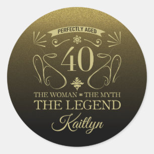 Aangepaste Fijne 40ste verjaardag Ronde Sticker