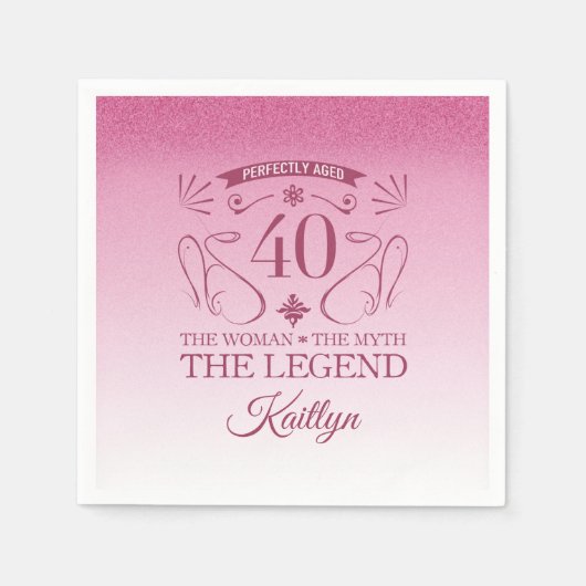 Aangepaste Fijne 40ste verjaardag Servet (Voorkant)