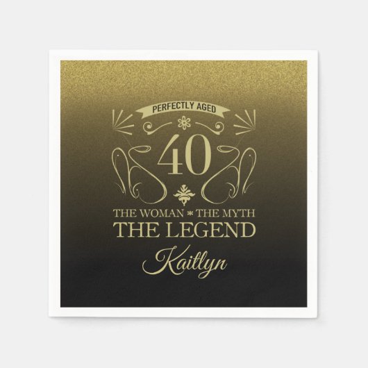 Aangepaste Fijne 40ste verjaardag Servet (Voorkant)