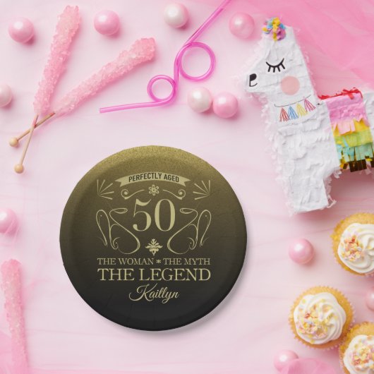 Aangepaste Fijne 50ste verjaardag Papieren Bordje (Feest)