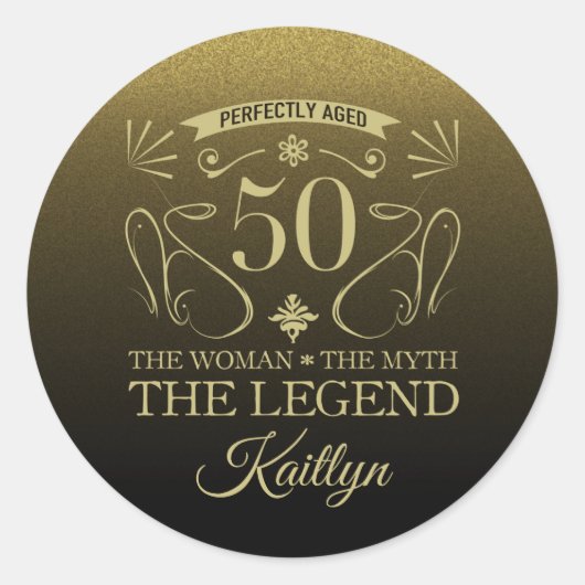 Aangepaste Fijne 50ste verjaardag Ronde Sticker (Voorkant)