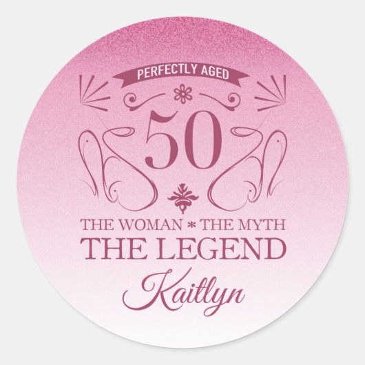 Aangepaste Fijne 50ste verjaardag Ronde Sticker (Voorkant)
