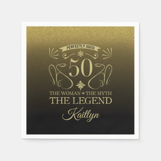 Aangepaste Fijne 50ste verjaardag Servet (Voorkant)
