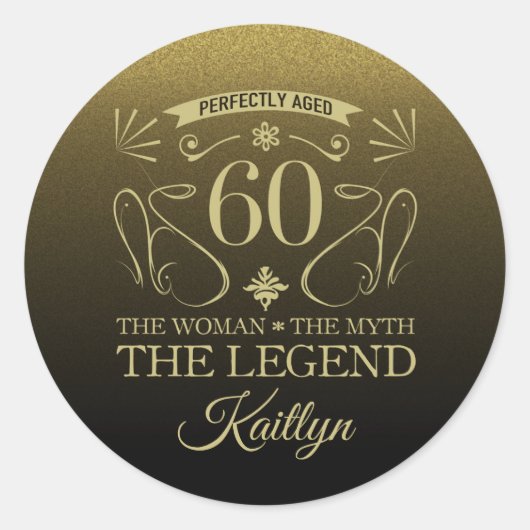 Aangepaste Fijne 60ste verjaardag Ronde Sticker (Voorkant)