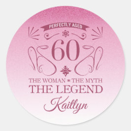 Aangepaste Fijne 60ste verjaardag Ronde Sticker