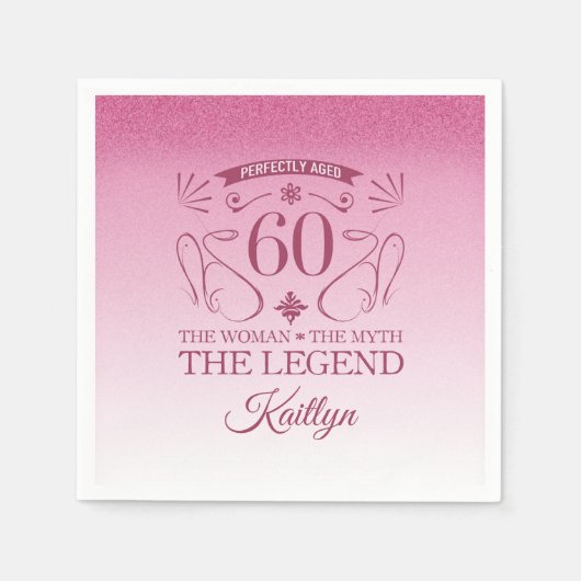 Aangepaste Fijne 60ste verjaardag Servet (Voorkant)