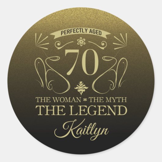 Aangepaste Fijne 70ste verjaardag Ronde Sticker (Voorkant)