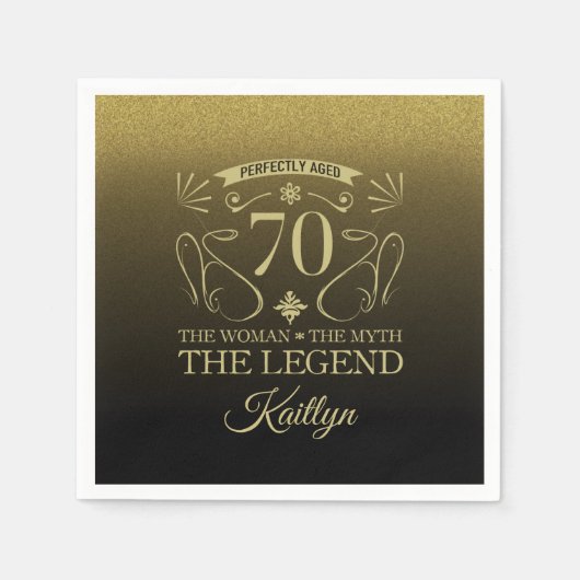 Aangepaste Fijne 70ste verjaardag Servet (Voorkant)