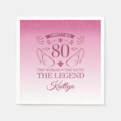Aangepaste fijne 80e verjaardag servet (Voorkant)