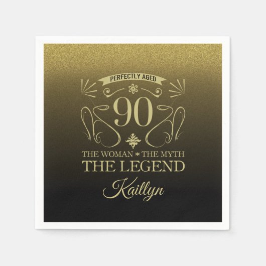 Aangepaste fijne 90e verjaardag servet (Voorkant)