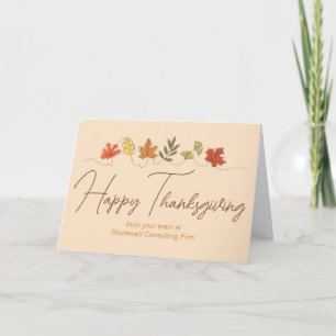Aangepaste fijne Thanksgiving-bladeren moderne bed Feestdagen Kaart