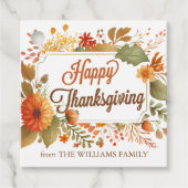 Aangepaste fijne Thanksgiving herfst bloemen feest Bedankjes Labels (Voorkant)