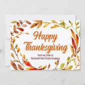 Aangepaste fijne Thanksgiving herfstblad zakelijke Feestdagenkaart (Voorkant)