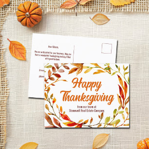 Aangepaste fijne Thanksgiving herfstbladeren bedri Briefkaart