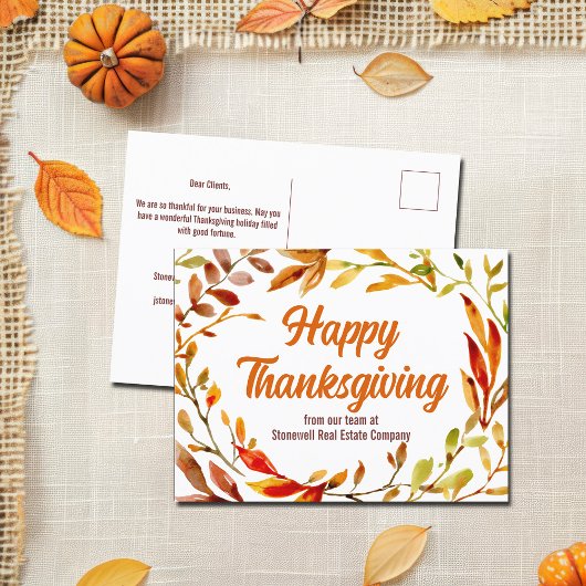 Aangepaste fijne Thanksgiving herfstbladeren bedri Briefkaart