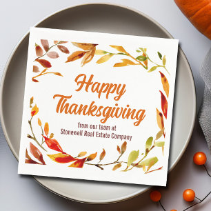 Aangepaste fijne Thanksgiving herfstbladeren bedri Servet