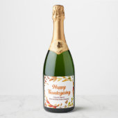 Aangepaste fijne Thanksgiving herfstbladeren bedri Sparkling Wijnetiket (Voorkant)