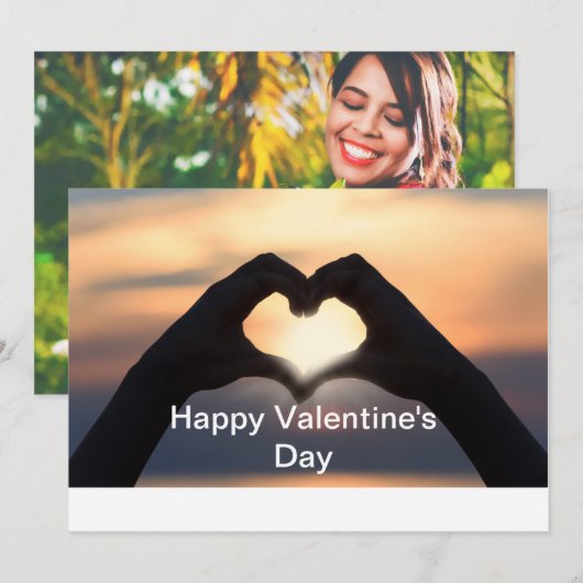 Aangepaste fijne Valentijnsdag foto Feestdagenkaart (Voorkant / Achterkant)