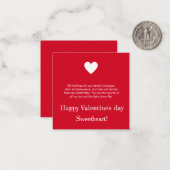 Aangepaste Fijne Valentijnsdag op mijn vriendenkaa Notitiekaartje (Voorkant / Achterkant in situ)