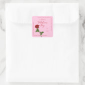 Aangepaste fijne Valentijnsdag Roos Vierkante Stic Sticker (Tas)