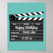 Aangepaste filmklapplaat Aqua Birthday Poster (Voorkant)