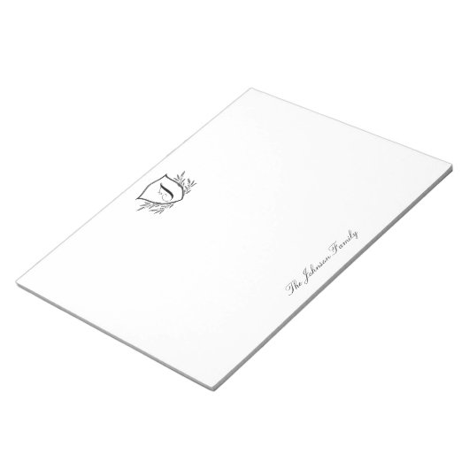 Aangepaste filmmonogram crème groot notitieblok (Schuin)