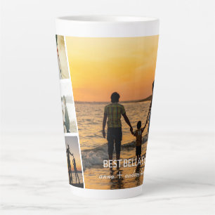 Aangepaste filmstripframes fotocollage met tekst latte mok