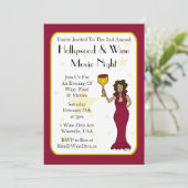 Aangepaste filmuitvindingen Wine Diva Kaart (Staand voorkant)