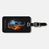 Aangepaste Fire & Water Luxe Muzikant Saxofoon Bagagelabel (Voorkant horizontaal)