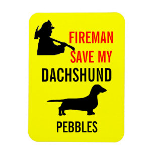Aangepaste Fireman sparen Mijn Dachshund Dog Brand Magneet