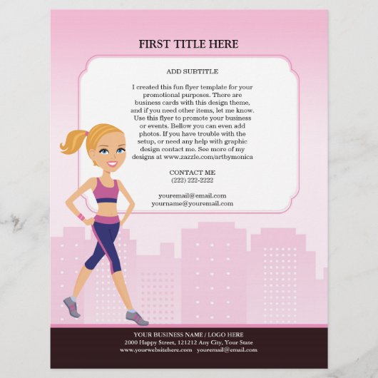 Aangepaste fitness flyer met illustratie (Voorkant)