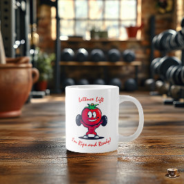 Aangepaste fitness grappige tomaat die gewichten t grote koffiekop