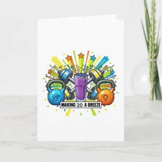 Aangepaste Fitness Smoothie Viering Kaart (Voorkant)