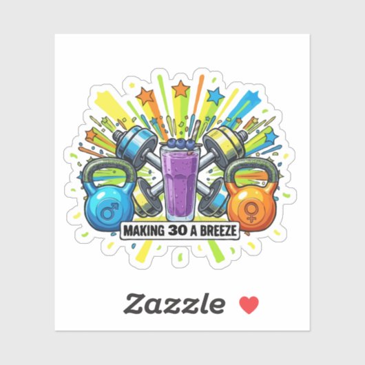 Aangepaste Fitness Smoothie Viering Sticker (Vel)