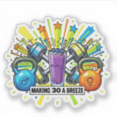 Aangepaste Fitness Smoothie Viering Sticker (Voorkant)