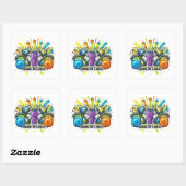 Aangepaste Fitness Smoothie Viering Vierkante Sticker (Vel)