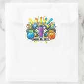 Aangepaste Fitness Smoothie Viering Vierkante Sticker (Tas)