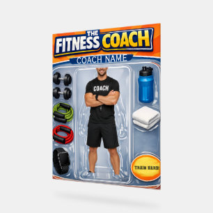 Aangepaste fitnesscoach foto en naam acryl bord