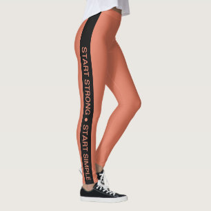 Aangepaste fitnessstudio slagzin zwarte streep ora leggings