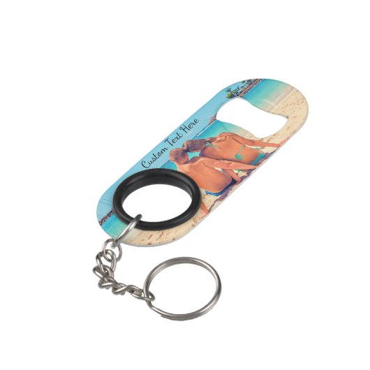 Aangepaste flaconopening voor uw foto-Sleutelhange Mini Flessenopener (Achterkant Gekanteld)