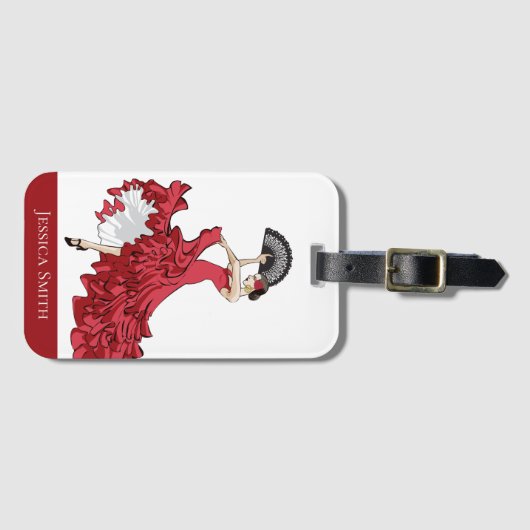 Aangepaste Flamenco Bagagelabel (Voorkant (horizontaal))