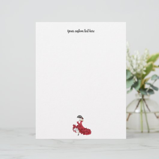 Aangepaste flamenco Dancer Stationery Briefhoofd (Staand voorkant)
