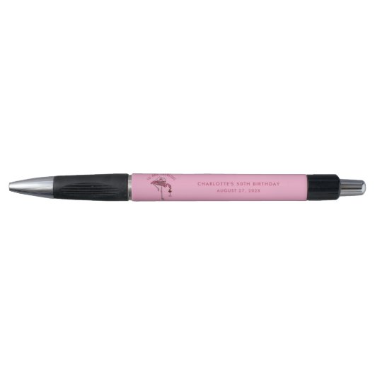Aangepaste Flamingo 50e Verjaardag Favor Swag Pen (Voorkant)